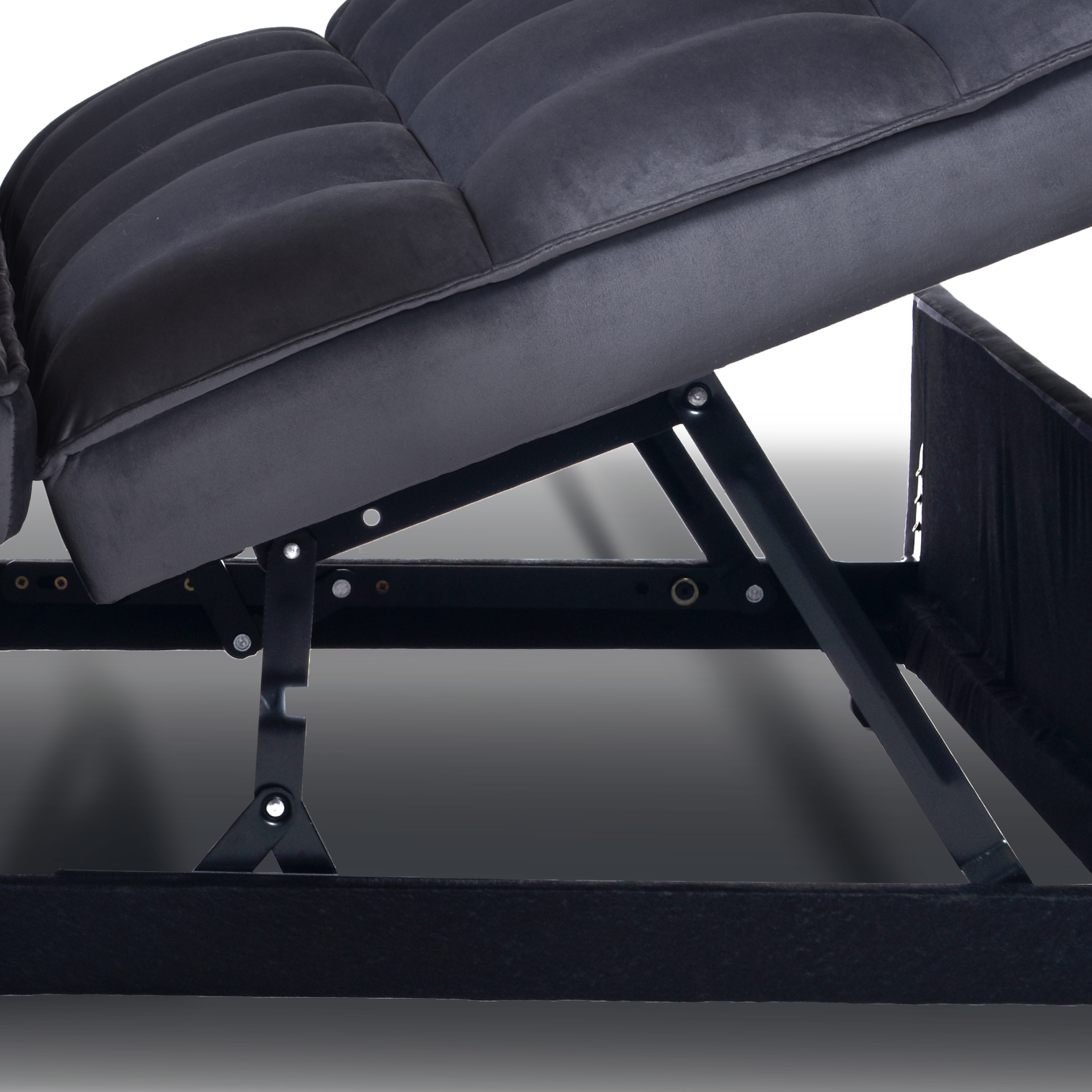 Convertible Sofa Bed, 3-in-1 Velvet Sleeper Sofa Couch With Pullout Bed, Pull Out Couch With Side Pockets And Adjustable Backrest, Sectional Sofa For Living Room, Grey, Made In Vietnam_maomaolike.com